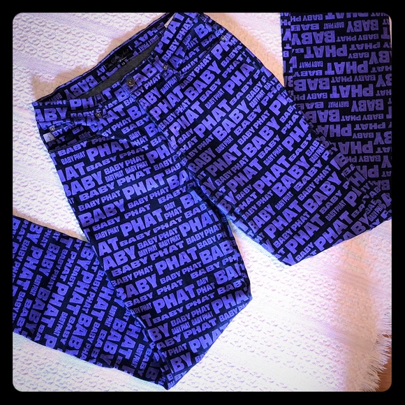 Baby Phat Denim - BABY PHAT black & purple jeans sz 13